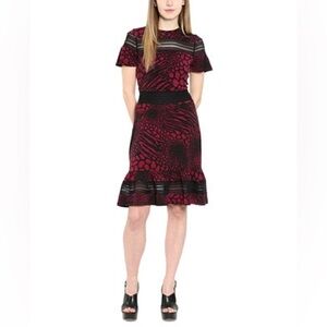 NWT Michael Kors Black and Burgundy Casual Dress